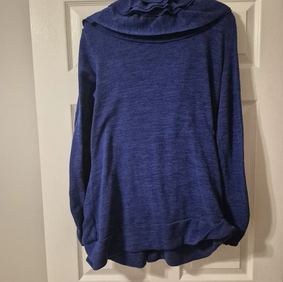 Dark Blue Ruffled Cardigan - Picture 6 of 6